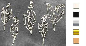 Chipboard embellishments set, Lily of the valley #487