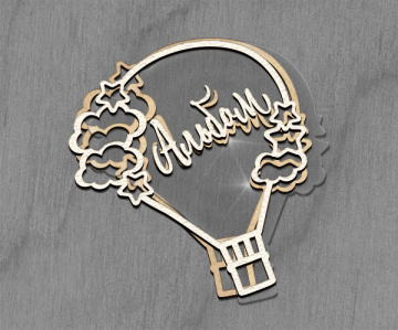 Mega shaker dimension set, 15cm x 15cm, Figured frame Ballon - 2