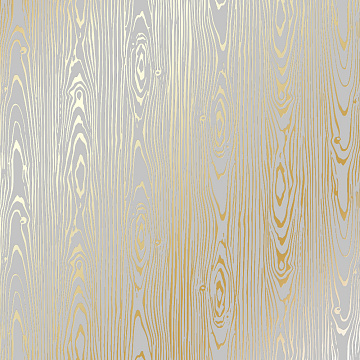 Sheet of single-sided paper with gold foil embossing, pattern Golden Wood Texture Gray, 12"x12"