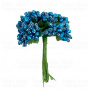 Set of decorative sprigs Blue with glitter 12pcs