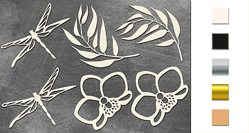 Chipboard embellishments set, "Tender Orchid" #168