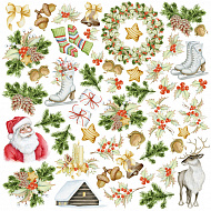 лист с картинками для вырезания awaiting christmas 30,5х30,5 см