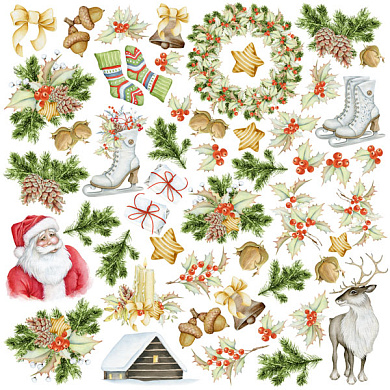 лист с картинками для вырезания awaiting christmas 30,5х30,5 см