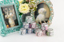 Shabby Veloursfarbe Grau