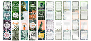 Streifenset mit Bildern zur Dekoration "Grün"