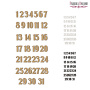 Arabic Numbers Simple, Set of MDF ornaments for decoration #175