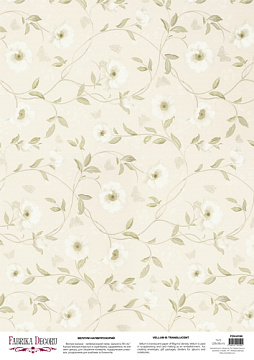 Deco vellum colored sheet Pastel flowers, A3 (11,7" х 16,5")