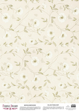 deco vellum colored sheet pastel flowers, a3 (11,7" х 16,5")