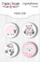 Set mit 4 Flair-Buttons zum Scrapbooking "Scandi Baby Girl 1" #239