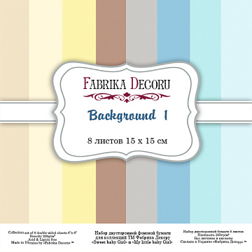Double-sided scrapbooking paper set Backgrounds 1 6”x6” 8 sheets