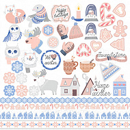 Лист с картинками для вырезания Huge Winter 30,5х30,5 см