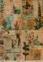 Kraft decoupage paper, 29,7x29,7 cm, "Botany Vintage", #0049