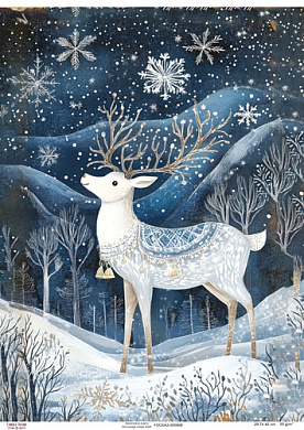 Decoupage Card Fairy deer, #0908, 29.7x42cm