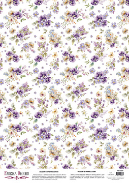 Deco vellum colored sheet Floral Sentiments Purple Symphony, A3 (11,7" х 16,5")