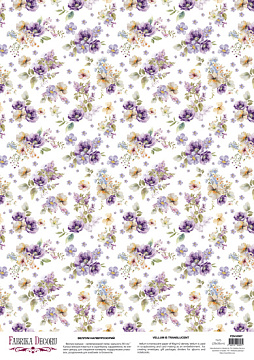 Deco vellum colored sheet Floral Sentiments Purple Symphony, A3 (11,7" х 16,5")