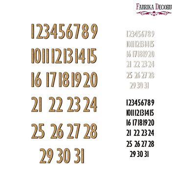 Arabic Numerals Modern, Set of mdf elements for decorating #176