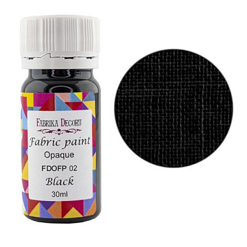 Opaque acrylic Fabric Paint, Black, 30ml