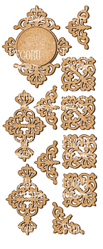 Set of MDF ornaments for decoration #109