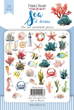 Set of die cuts Sea of dreams, 59 pcs - 2 Set of die cuts Sea of dreams, 59 pcs - 2