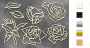 Chipboard embellishments set, "Roses" #027