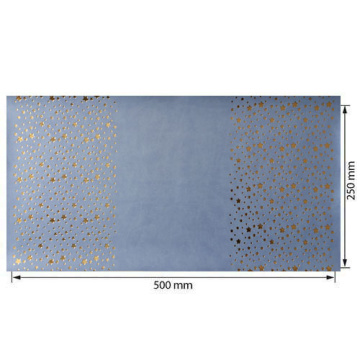 Piece of PU leather for bookbinding with gold pattern Golden Stars Heavenly, 50cm x 25cm - 2