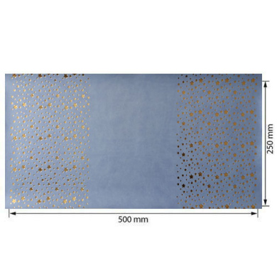 отрез кожзама с тиснением золотой фольгой, дизайн golden stars heavenly, 50см х 25см - 2