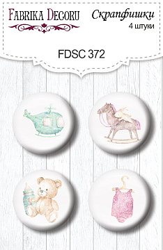 Set of 4pcs flair buttons for scrabooking Dreamy baby girl 1 #372