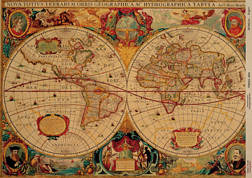 Kraftowy papier do decoupage, 42x29,7 cm, „Antyczna mapa”, #0045