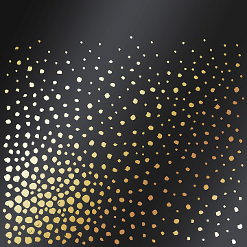 Sheet of single-sided paper with gold foil embossing, pattern Golden Maxi Drops Black, 12"x12"