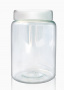 Kunststoffgefäß 400 ml, transparent, mit weißem Deckel