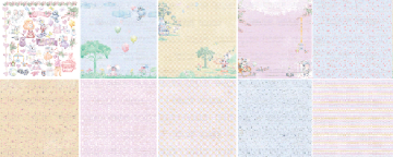 Double-sided scrapbooking paper set My little mousy girl 12"x12", 10 sheets - 2 Double-sided scrapbooking paper set My little mousy girl 12"x12", 10 sheets - 2