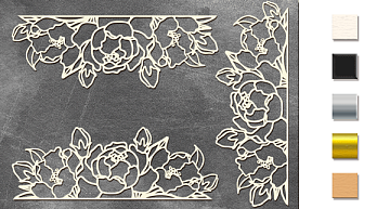 Chipboards set "Peonies border" #344