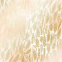 Sheet of single-sided paper with gold foil embossing, pattern Golden Fern, color Beige watercolor