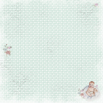 Sheet of double-sided paper for scrapbooking Baby shabby #1-01 12"x12"