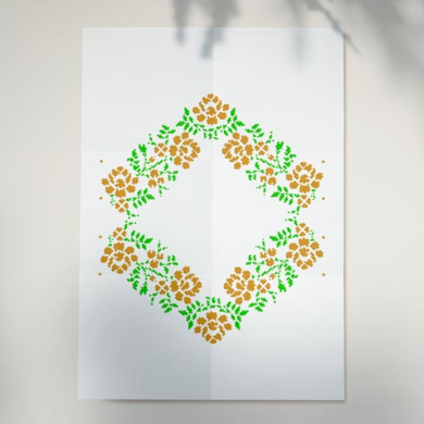 трафарет многоразовый, 15 см x 20 см, вышиванка бордюр, #431 - 2 трафарет многоразовый, 15 см x 20 см, вышиванка бордюр, #431 - 2