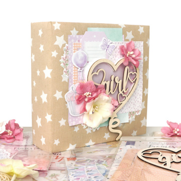 Children's scrapbooking album "My little mousy girl", 20cm x 20cm, DIY creative kit #10 - 2