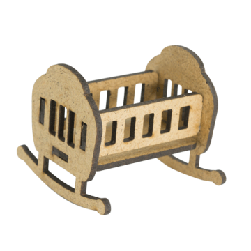 3D figures for decorating dollhouses and shadow boxes, Cradle, Stroller, Set #57 - 2 3D figures for decorating dollhouses and shadow boxes, Cradle, Stroller, Set #57 - 2