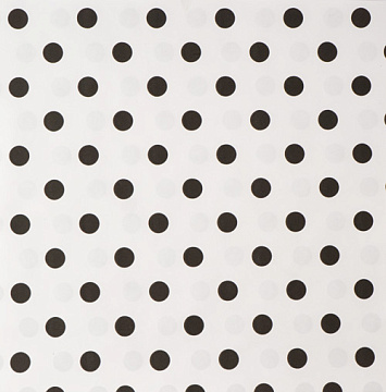 Kraft paper sheet 12"x12"  Black polka dots on white