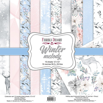 Double-sided scrapbooking paper set Winter melody 12"x12", 10 sheets