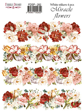 Set of stickers 4pcs Miracle flowers #282