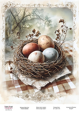 Decoupage card «Easter eggs-16» #000986, 21cm x 29,7cm
