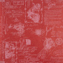 лист крафт бумаги с рисунком винтажная открытка на красном 30х30 см
