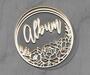 Mega shaker dimension set, 15cm x 15cm, Round frame - Rose #2 - 2