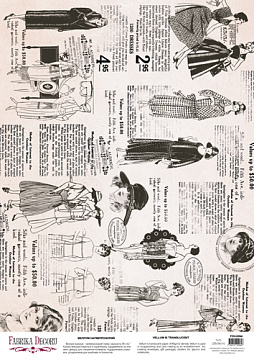 Deco vellum colored sheet Vintage Fashion, A3 (11,7" х 16,5")