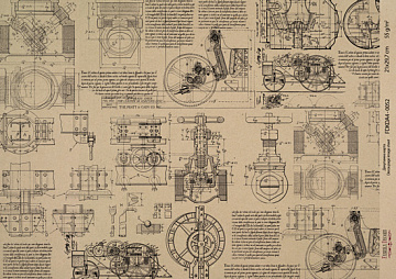 Kraft Decoupage Papier 29,7x21cm, “Scienze antiche”, #0052