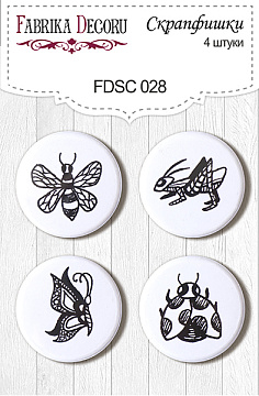 Set of 4pcs flair buttons for scrabooking #028