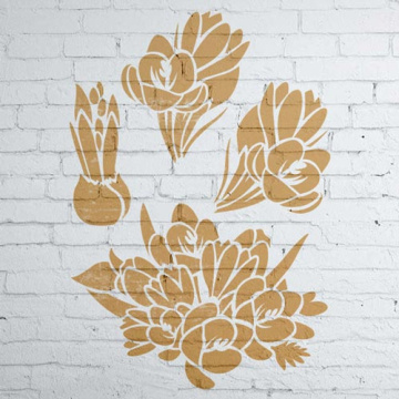 Stencil for crafts 15x20cm "Crocuses" #315 - 2 Stencil for crafts 15x20cm "Crocuses" #315 - 2