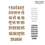 arabic numbers with curls, set of mdf ornaments for decoration #177