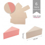 Бонбоньерка Чизкейк - набор картонных заготовок для упаковки подарков, 6шт, 125х65х40 мм