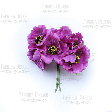 Set of poppies purple, 6 pcs